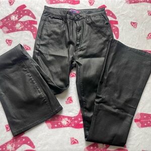 Edikted Low-Rise Faux Leather Flare Pants